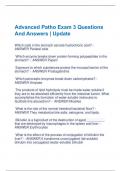 Advanced Patho Exam 3 Questions  And Answers | Update