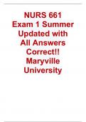  NURS 661 Exam 1 Summer Updated 2023/2024 with All Answers Correct!! Maryville University