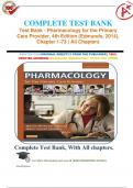 Test Bank - Pharmacology for the Primary Care Provider, 4th Edition (Edmunds, 2014), Chapter 1-73 | All Chapters