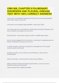 CMN 568, CHAPTER 9 PULMONARY DISORDERS AND PLEURAL DISEASE TEST WITH 100% CORRECT ANSWERS