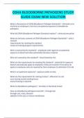 OSHA BLOODBORNE PATHOGENS STUDY GUIDE EXAM NEW SOLUTION