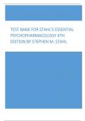 Test Bank For Stahl's Essential Psychopharmacology 4th Edition By Stephen M. Stahl