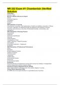 NR222 Unit 3 Exam 1 / NR 222 Unit 3 Exam 1 (Latest-2022): Health and Wellness: Chamberlain College of Nursing |Verified and 100% Correct Q & A|