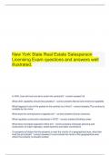 New York State Real Estate Salesperson Licensing Exam questions and answers well illustrated.