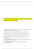   NYS Real Estate Practice Exam questions and answers 100% verified.