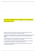 NY Real Estate Exam questions and answers latest top score.