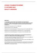 LEG2601 Examination 31 OCTOBER 2023 QUALITY ANSWERS