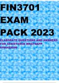 FIN3701 EXAM PACK 2023