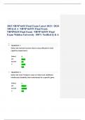 2023 NRNP 6635 Final Exam Latest 2023 / 2024 100 Q & A NRNP 6635N Final Exam NRNP6635 Final Exam NRNP 6635N Final Exam Walden University 100% Verified Q & A Select the mental function that is most affected in mild cognitive impairment. Select ed Answe r: 