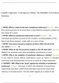 Cognitive Approach - Contemporary Debate: The Reliability of Eyewitness Testimony Questions and Answers 2023 | VERIFIED ANSWERS