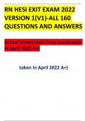 RN HESI EXIT EXAM 2022 VERSION 1(V1)-ALL 160 QUESTIONS AND ANSWERS