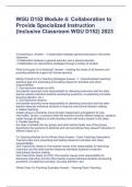 WGU D152 Module 4: Collaboration to Provide Specialized Instruction (Inclusive Classroom WGU D152) 2023