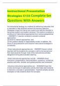 Instructional Presentation  Strategies C133 Complete Set  Questions With Answers