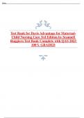 Test Bank For Davis Advantage for Maternal-Child Nursing Care 3rd Edition By Meredith Scannell | | 9781719640985 | Chapter 1-33 | Complete Questions And Answers A+