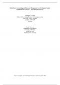 Public Sector Accounting and Financial Management in a Developing Country Organizational Context A Three-Dimensional View Latest Verified Review 2023 Practice Questions and Answers for Exam Preparation, 100% Correct with Explanations, Highly Recommended, 