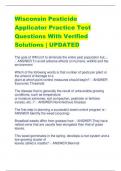 Wisconsin Pesticide  Applicator Practice Test Questions With Verified  Solutions | UPDATED