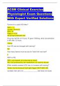 ACSM Clinical Exercise  Physiologist Exam Questions  With Expert Verified Solutions