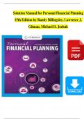 Solution Manual for Personal Financial Planning 15th Edition by Randy Billingsley, Lawrence J. Gitman, Michael D. Joehnk