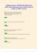 Midterm Exam: MN568/ MN 568 (Latest 2023/ 2024) Questions and Verified Answers| Grade A| 100% Correct