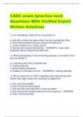 CADC exam (practice test) Questions With Verified Expert  Written Solutions