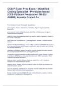 CCS-P Exam Prep Exam 1 (Certified Coding Specialist - Physician-based (CCS-P) Exam Preparation 5th Ed AHIMA) Already Graded A+