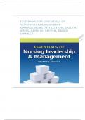 Test Bank for Essentials of Nursing Leadership and Management 7th Edition Weiss