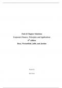 SOLUTIONS MANUAL for Corporate Finance: Core Principles and Applications, 6th Edition By Ross, Westerfield, Jaffe and Jordan. ISBN13: 9781260013894 Updated A+
