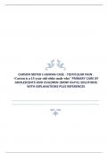 CARSON MEYER I-HUMAN CASE - TESTICULAR PAIN : “Carson is a 13-year-old white male who” PRIMARY CARE OF ADOLESCENTS AND CHILDREN (NRNP 6541C) SOLUTIONS WITH EXPLANATIONS PLUS REFERENCES