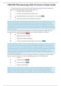 HESI RN Pharmacology 2022 V2 Exam & Study Guide  1.   A home care nurse is instructing a client with hyperemesis gravidarum about measures to  ease the nausea and vomiting. The nurse tells the client to:  A. Eat foods high in calories and fat  B. Lie down