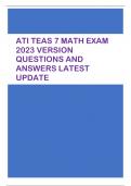 ATI TEAS 7 MATHS 2023 EXAM