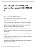 CALT Exam Questions with correct Answers 2023 GRADED A