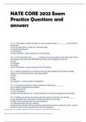 NATE CORE 2023 Exam Practice Questions and answers