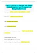 EMT: Chapters 1-4 Review Test StudyGuide Questions and Answers with Complete Solutions