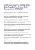 CRCR EXAM MULTIPLE CHOICE, CRCR Exam Prep, Certified Revenue Cycle Representative - CRCR (2021) graded A+ 