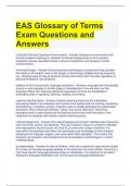 EAS Glossary of Terms Exam Questions and Answers 