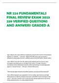 NR 224 FUNDAMENTALS FINAL REVIEW EXAM 2023 239 VERIFIED QUESTIONS AND ANSWERS GRADED A