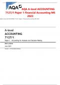 AQA A-level ACCOUNTING 7127/1 Paper 1 Financial Accounting MS 2023 AQA A-level ACCOUNTING 7127/1 Paper 1 Financial Accounting MS 2023 A-level ACCOUNTING