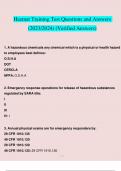 Hazmat Training Test Questions and Answers (2023/2024) (Verified Answers)