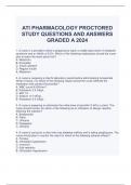  ATI PHARMACOLOGY PROCTORED STUDY QUESTIONS AND ANSWERS GRADED A 2024