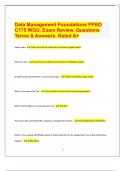  (Top QUALITY 2024/2025 EXAM REVIEW) Data Management Foundations PFKO  C175 WGU. Exam Review. Questions  Terms & Answers. Rated A+