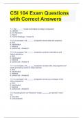 CSI 104 Exam Questions with Correct Answers 