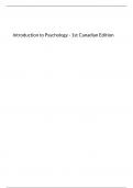 Introduction to Psychology - 1st Canadian Edition