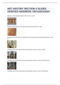 ART HISTORY SECTION 4 SLIDES VERIFIED ANSWERS 100%2023/2024