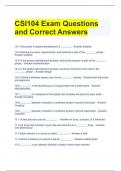 CSI104 Exam Questions and Correct Answers 