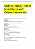 CSI104-chap7 Exam Questions with Correct Answers 