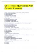 CSIT Test 3 Questions with Correct Answers 