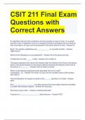 CSIT 211 Final Exam Questions with Correct Answers 