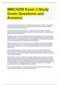 MMC4208 Exam 3 Study Guide Questions and Answers 