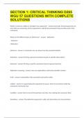 SECTION 1 CRITICAL THINKING D265 WGU |57 QUESTIONS WITH COMPLETE SOLUTIONS