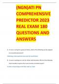 (NGN)ATI PN  COMPREHENSIVE  PREDICTOR 2023  REAL EXAM 180  QUESTIONS AND  ANSWERS